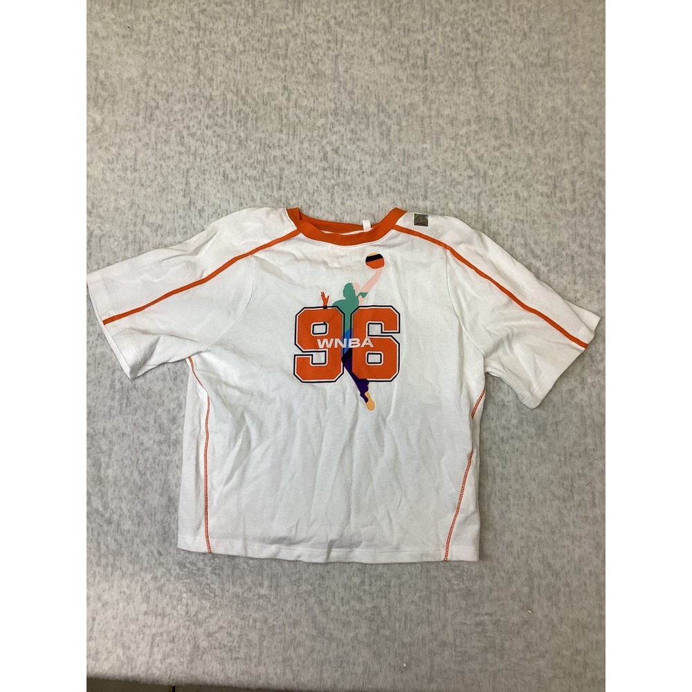 DSG Girls WNBA 96 Graphic T-Shirt White Orange Size XS 6-7 Short Sleeve Tee NWOT